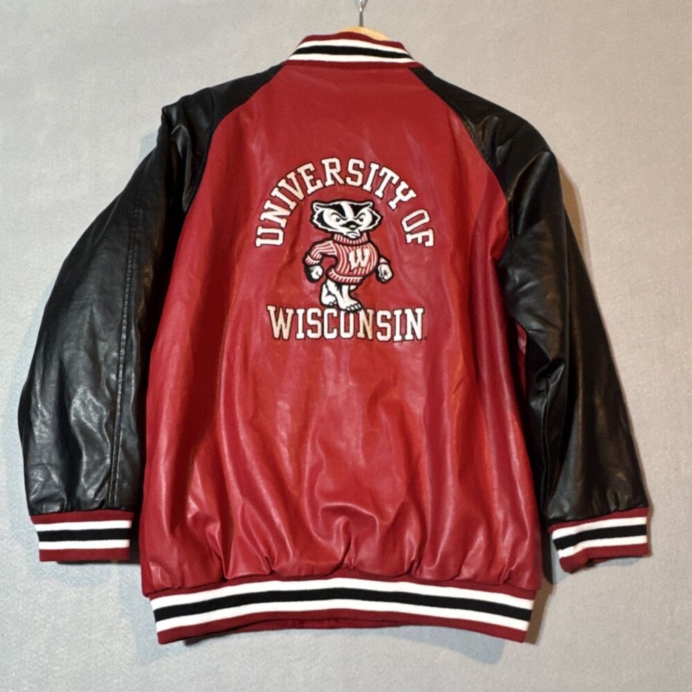 Vintage Steve & Barry's Wisconsin Badgers Varsity Jacket S/M wool outer shell